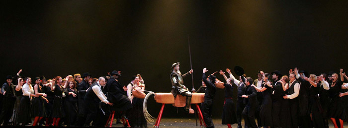Acte I, Luiz Molz (Sancho Pana), Konstantin Gorny (Don Quichotte), Jules Massenet, "Don Quichotte", Ljubljana 2007